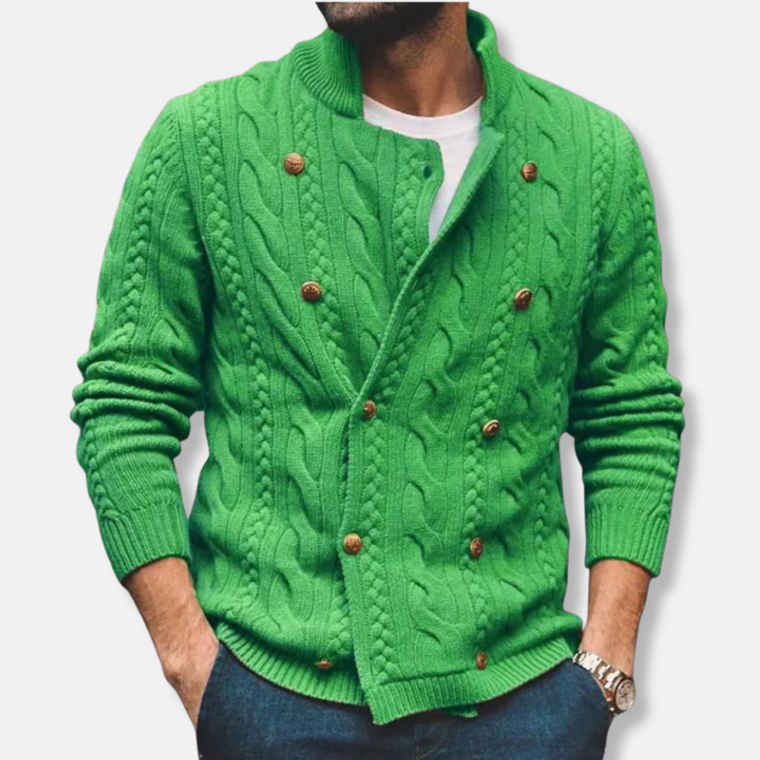 Classic Fit Crew Neck Men's Cardigan