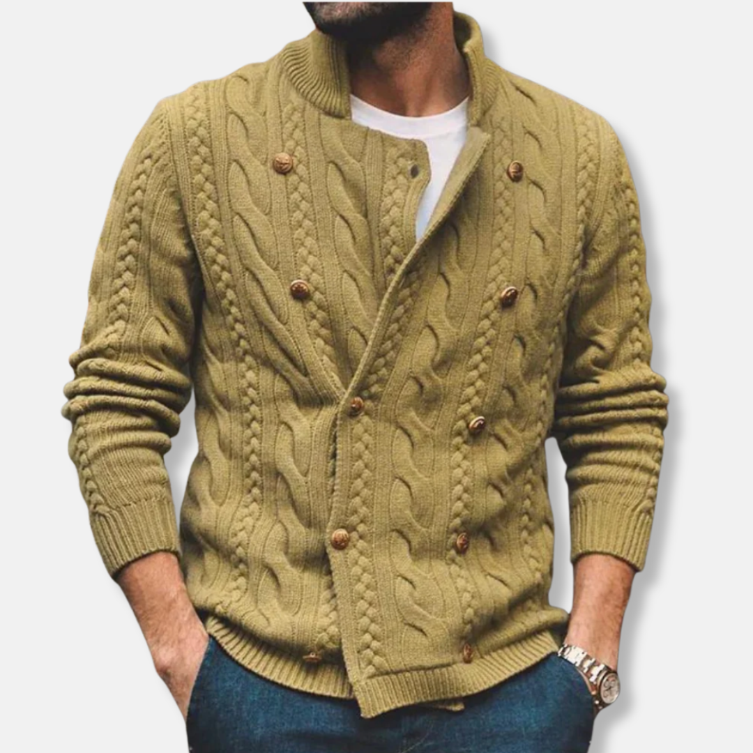 Classic Fit Crew Neck Men's Cardigan