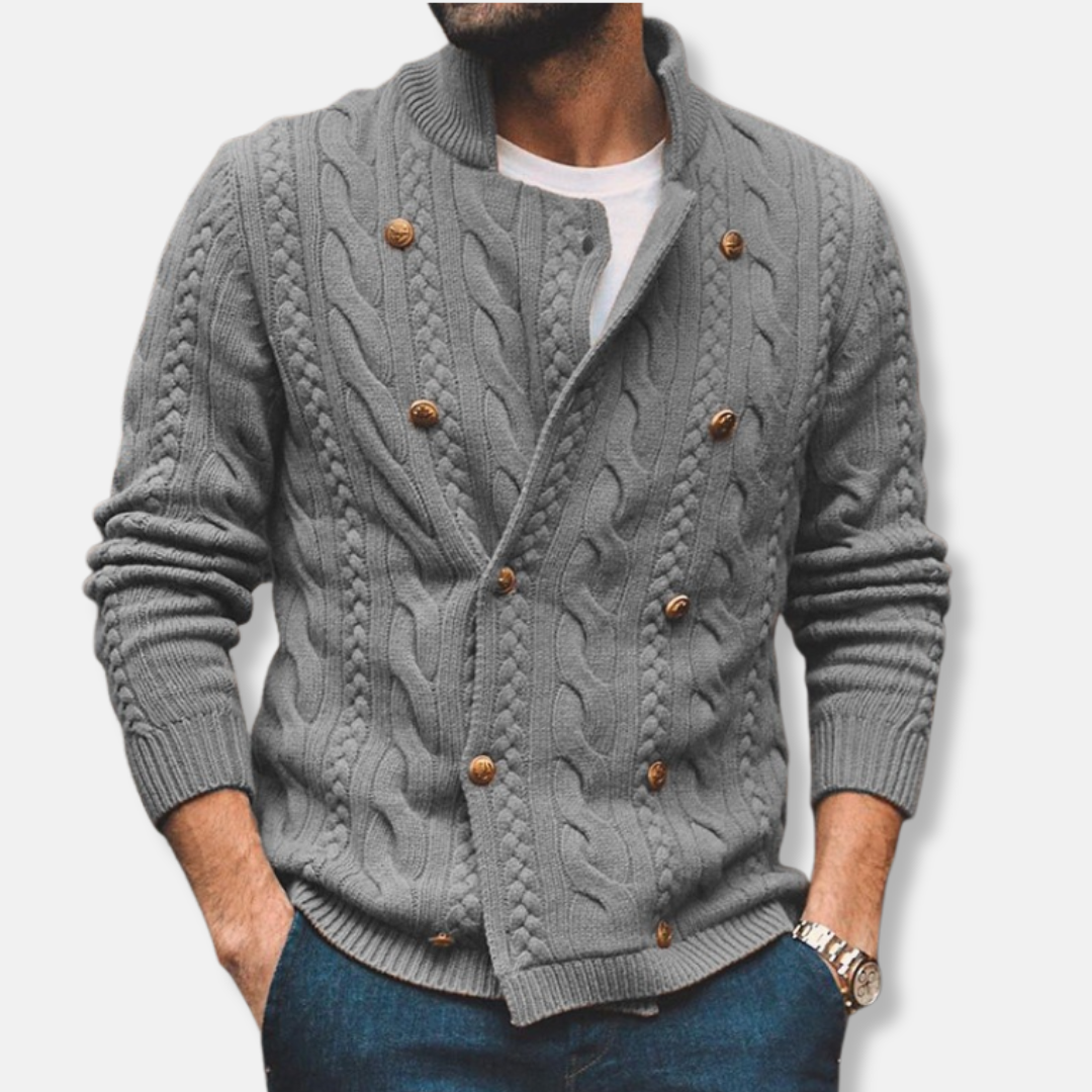 Classic Fit Crew Neck Men's Cardigan