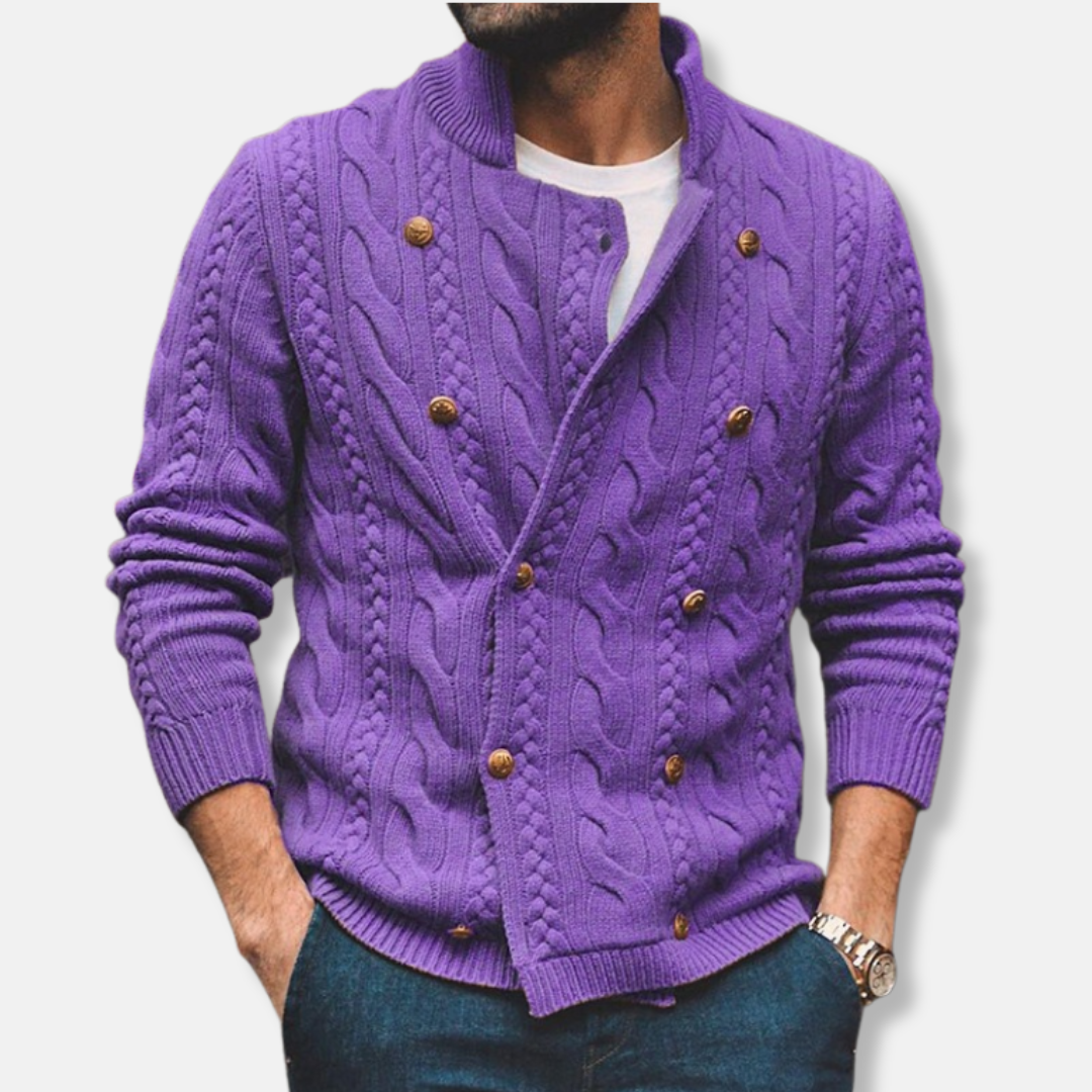 Classic Fit Crew Neck Men's Cardigan