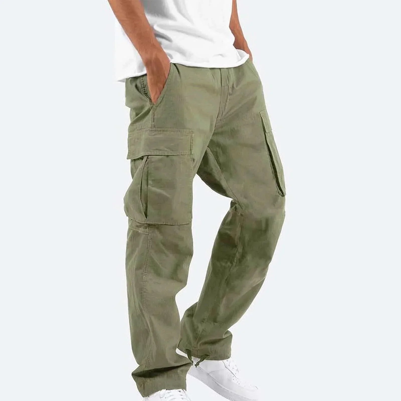 Relaxed Fit Mens Cargo Pants with Large Side Pockets - OutfitLondon