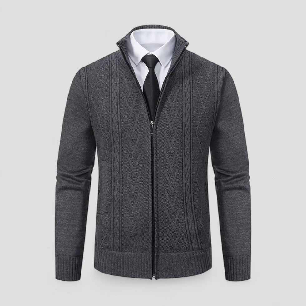 Soft Men's Zip Knit Cashmere Sweater - OutfitLondon