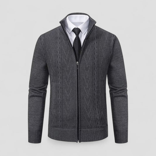 Soft Men's Zip Knit Cashmere Sweater - OutfitLondon