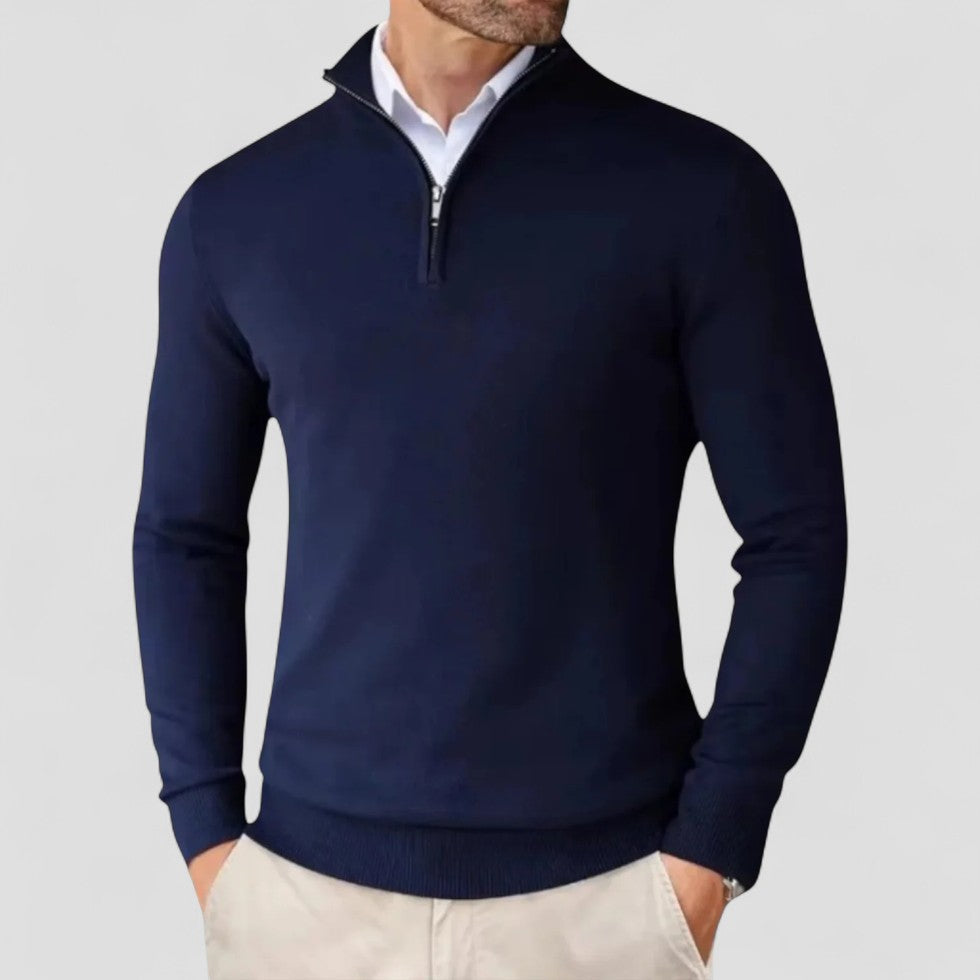 Men's Classic Zip Neck Pullover Sweater