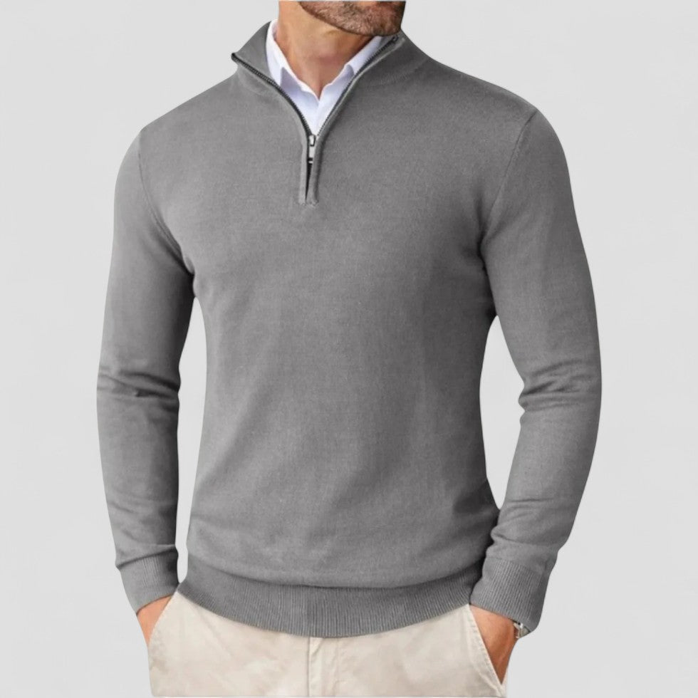 Men's Classic Zip Neck Pullover Sweater