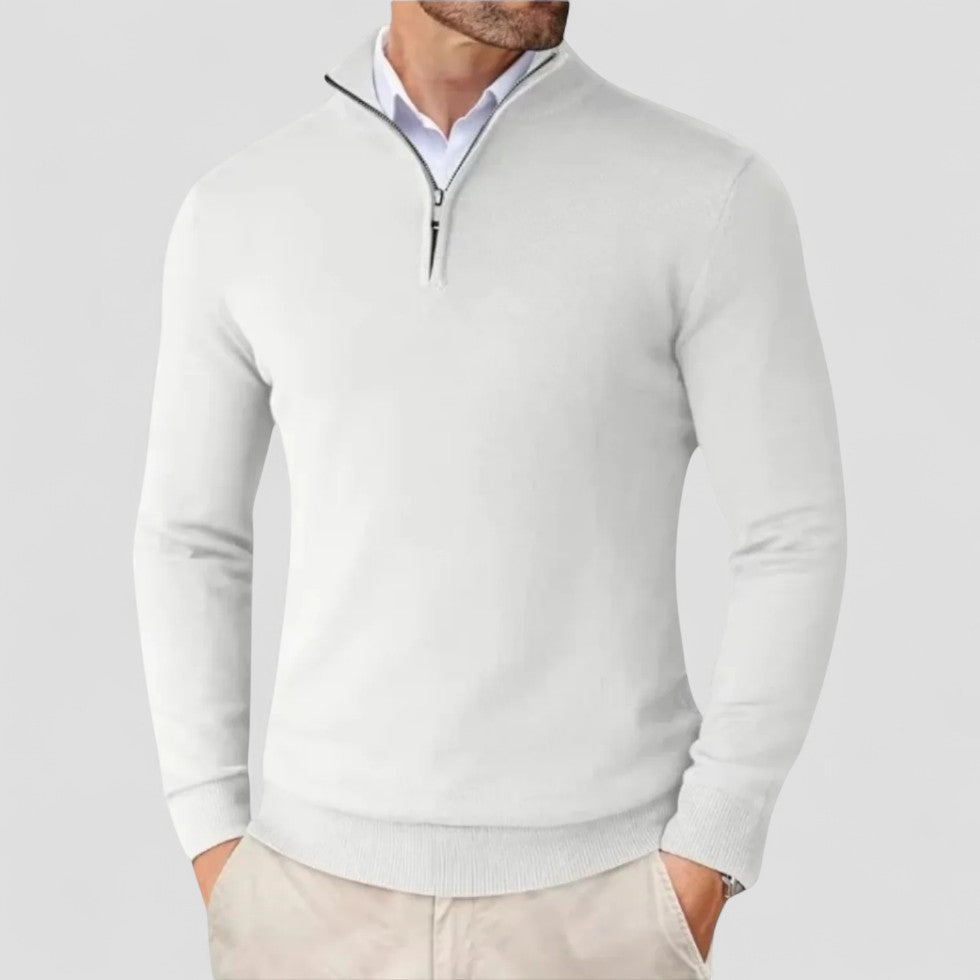 Men's Classic Zip Neck Pullover Sweater
