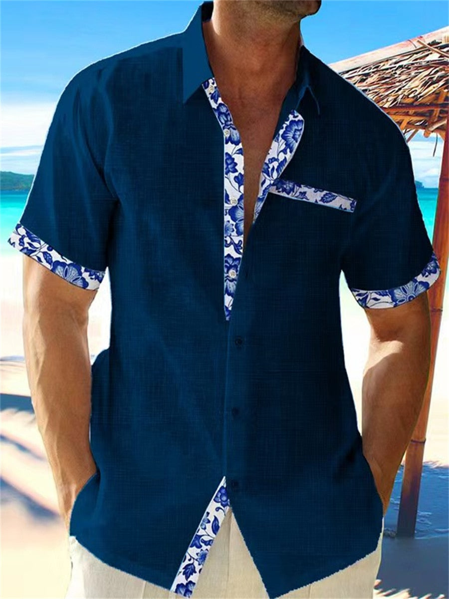 Casual Mens Hawaiian Style Dress Shirt