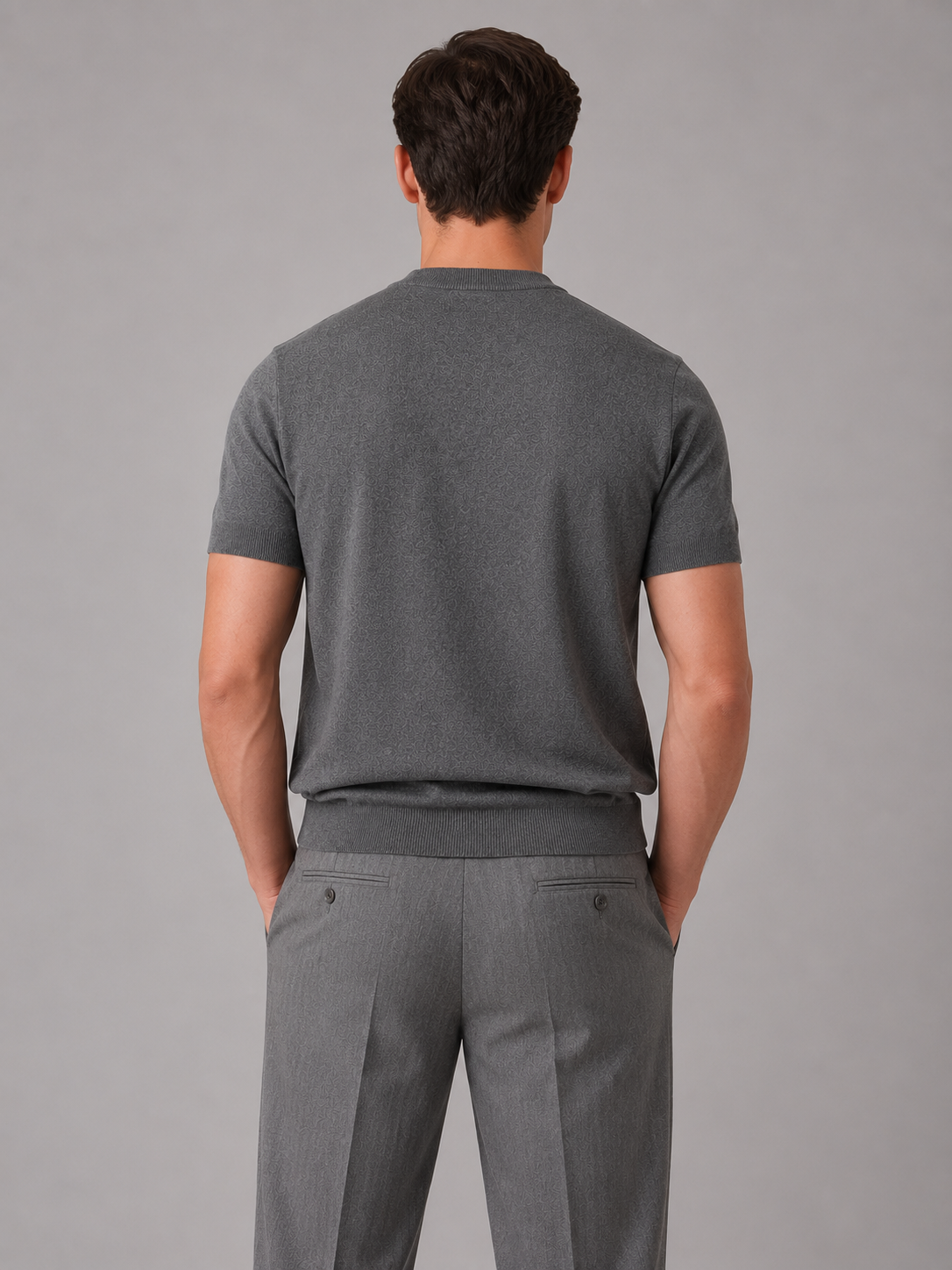 Men's Casual Fine Knit Short Sleeve Crew Neck T-Shirt