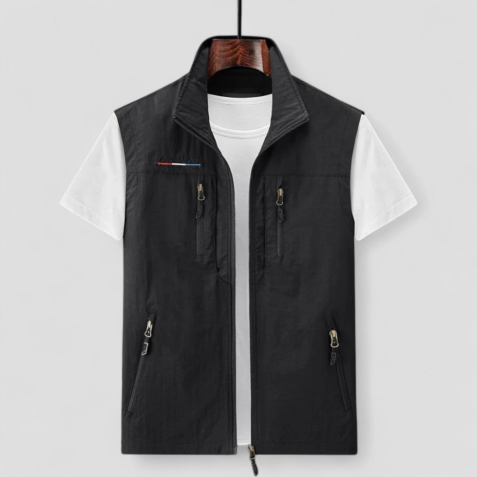 Men's Lightweight Zip Vest with Multiple Pockets - OutfitLondon