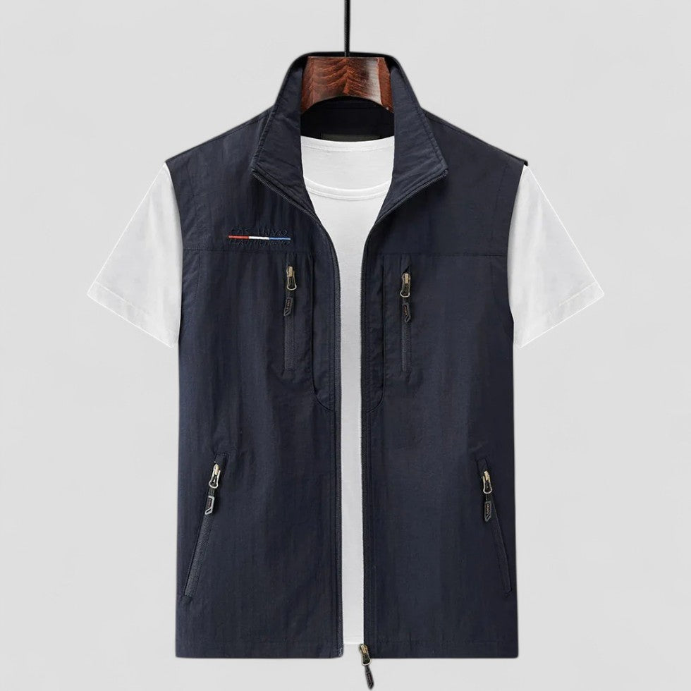 Men's Lightweight Zip Vest with Multiple Pockets
