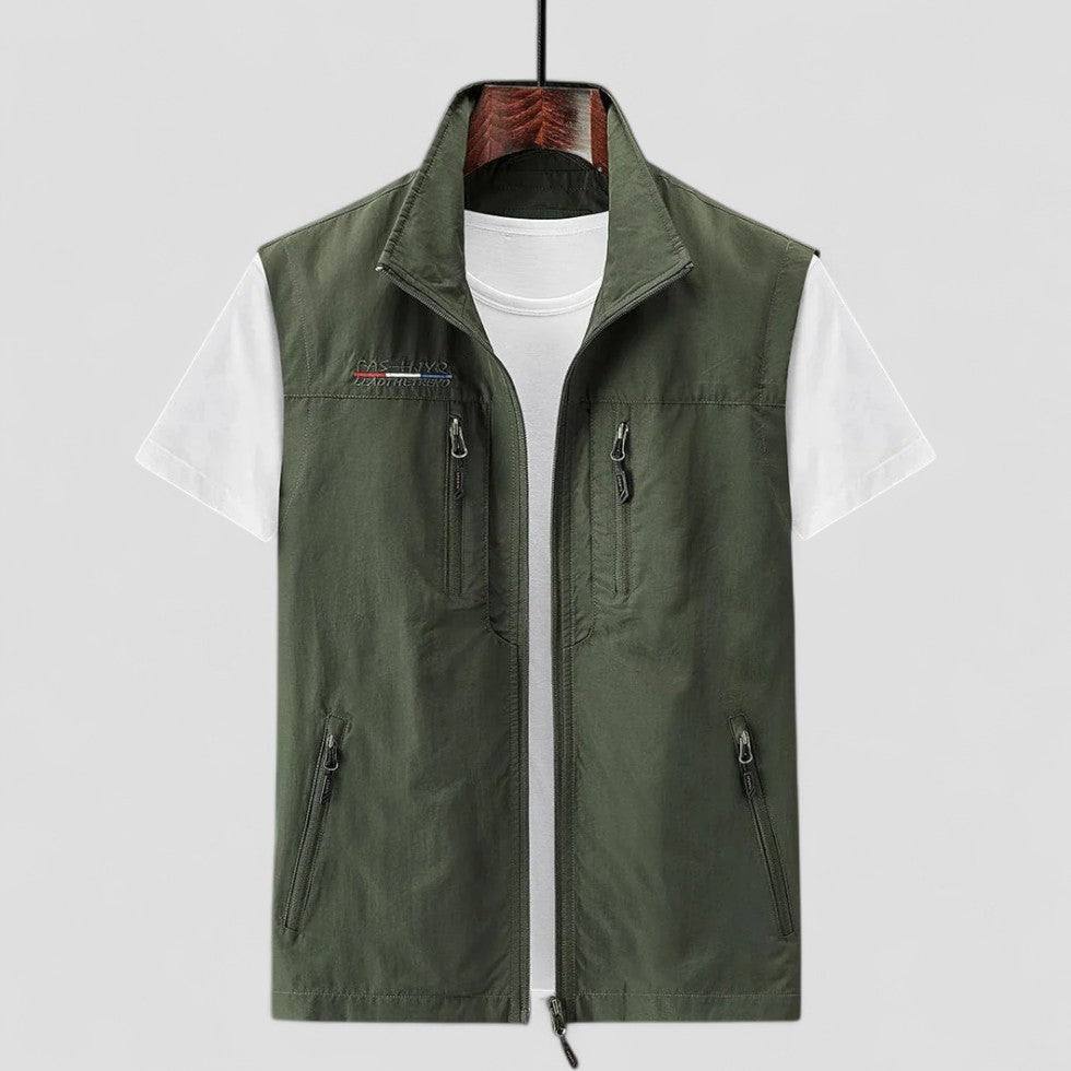 Men's Lightweight Zip Vest with Multiple Pockets