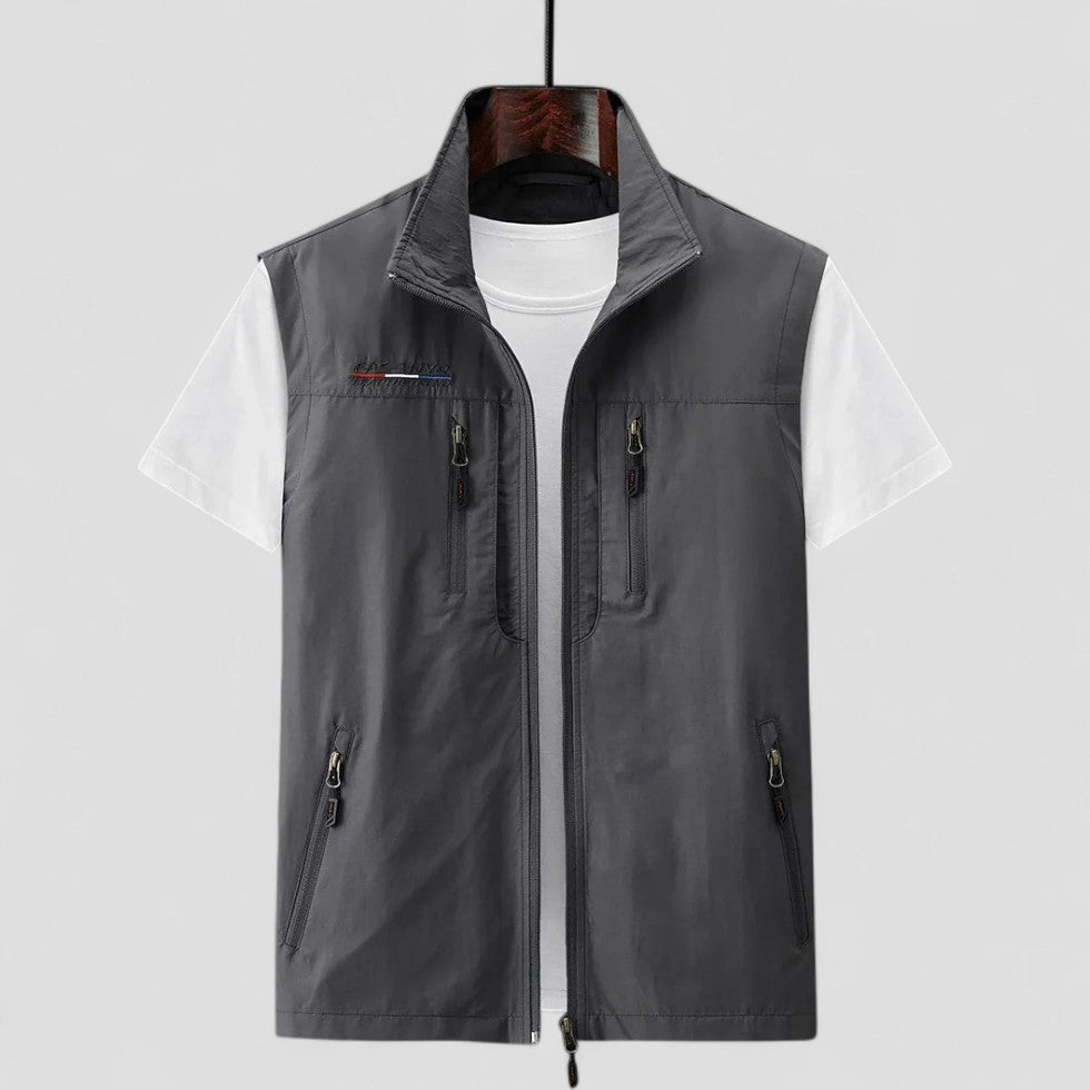 Men's Lightweight Zip Vest with Multiple Pockets