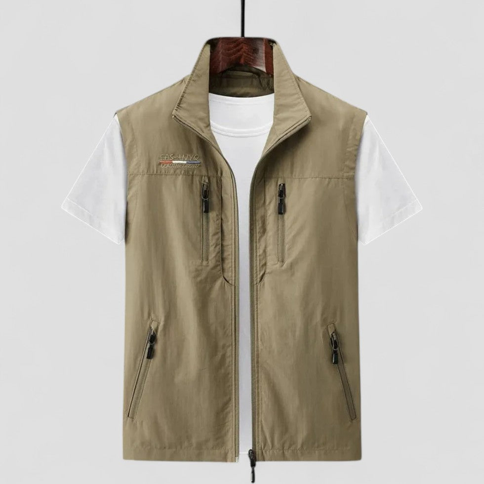 Men's Lightweight Zip Vest with Multiple Pockets