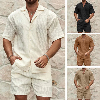 Men's Casual Cotton Two-Piece Summer Set