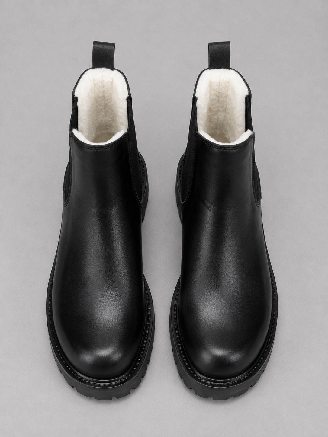 Men's Casual Leather Slip-On Chelsea Boots with Thick Sole