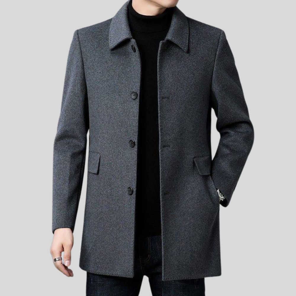 Men's Classic Double-Breasted Wool Coat