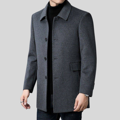 Men's Classic Double-Breasted Wool Coat