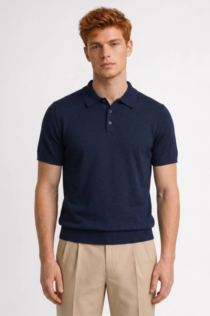 Men's Classic Cotton Polo Shirt with Button Closure