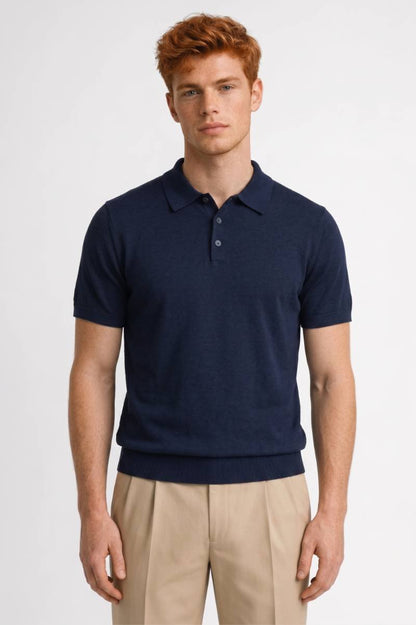 Men's Classic Cotton Polo Shirt with Button Closure