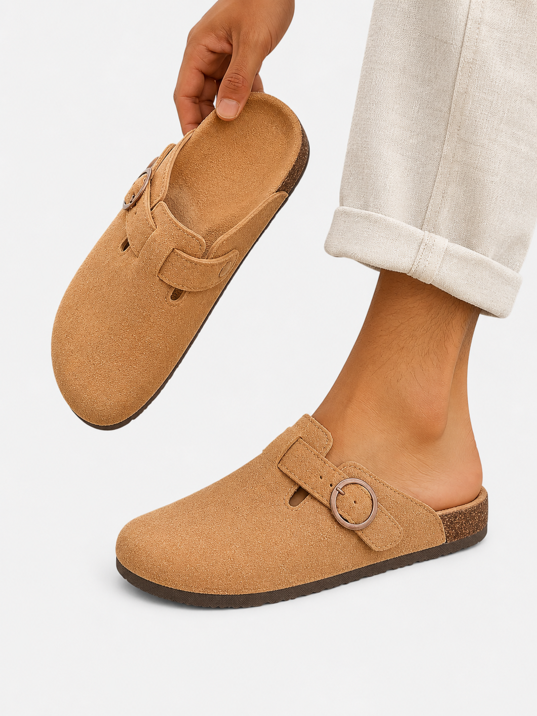 Men's Casual Suede Look Slip-On Clogs