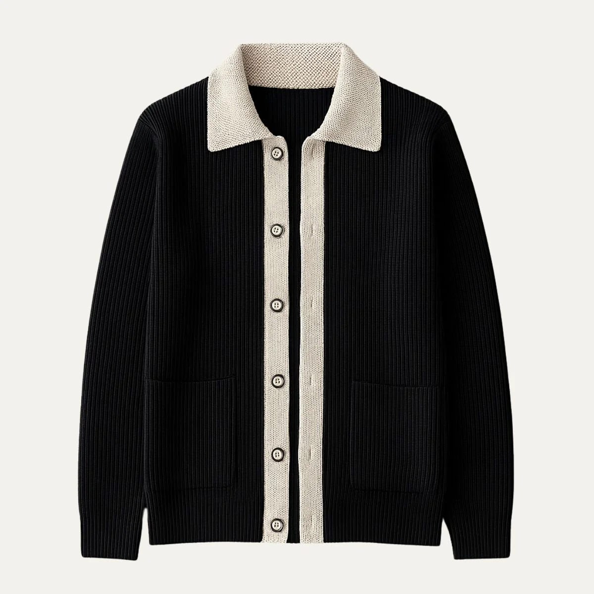 Soft Mens Crew Neck Cardigan with Pockets - OutfitLondon