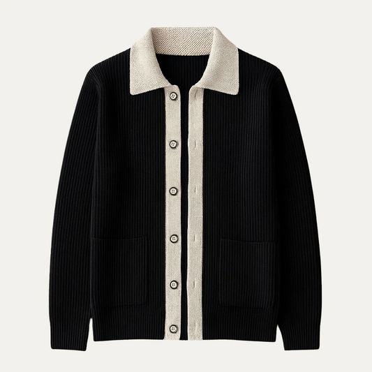 Soft Mens Crew Neck Cardigan with Pockets - OutfitLondon