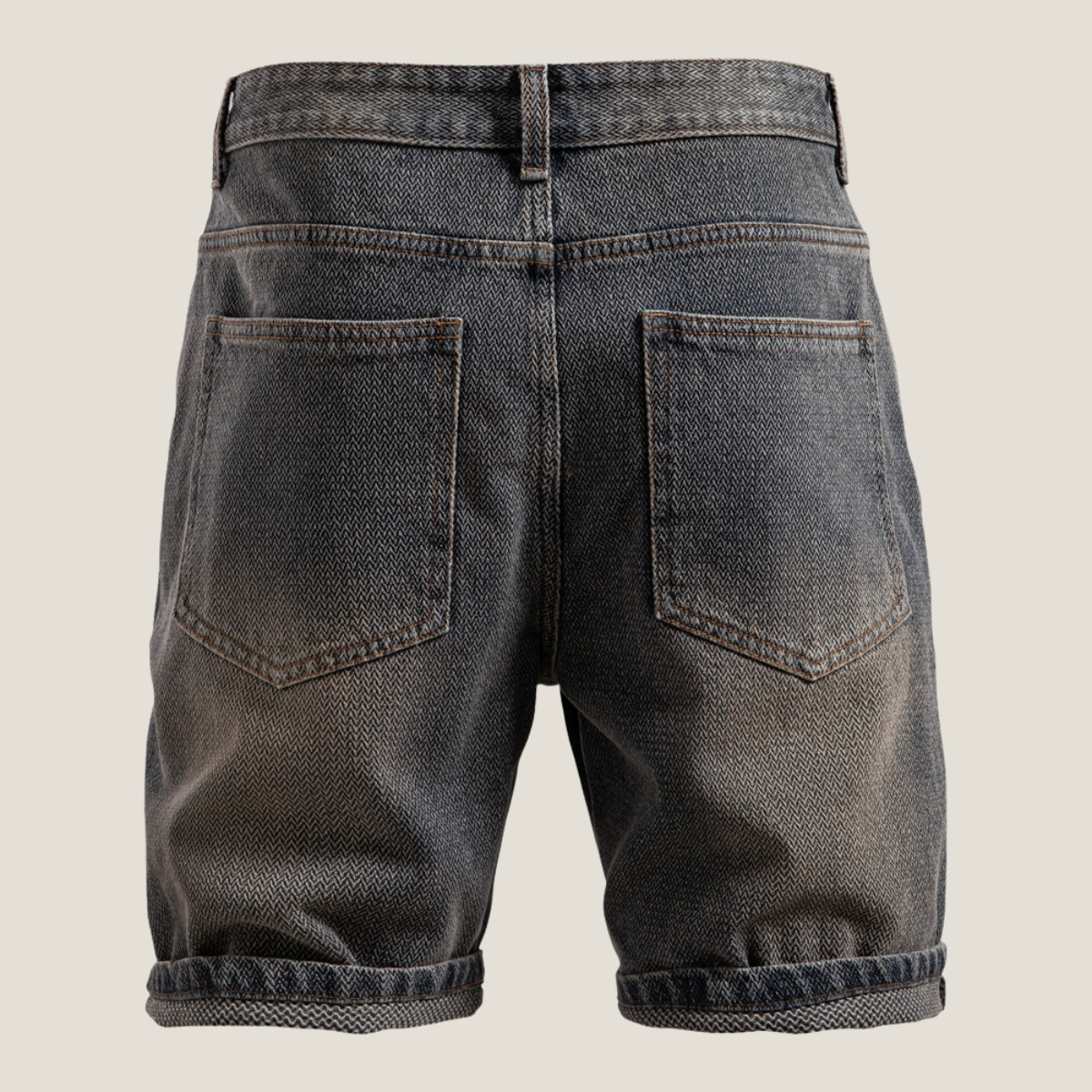 Men's Casual Denim Rolled Hem Shorts
