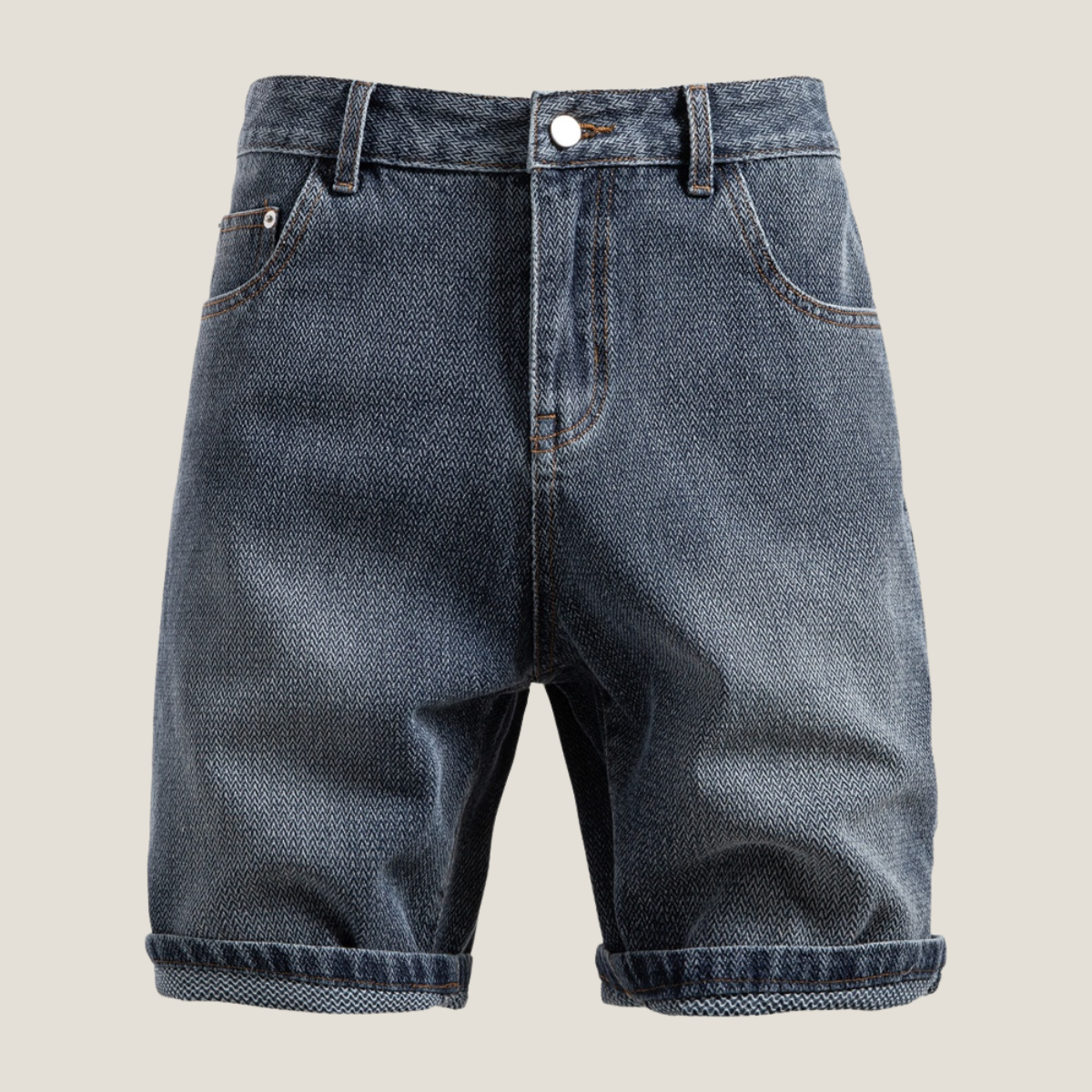 Men's Casual Denim Rolled Hem Shorts