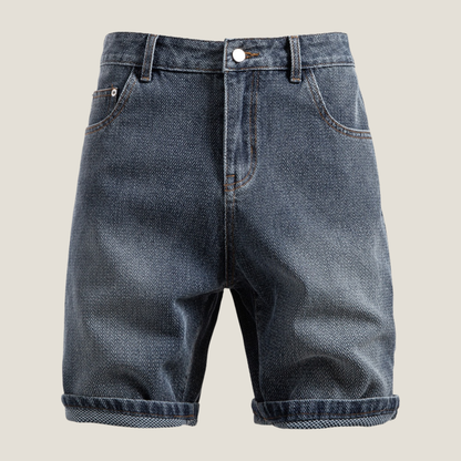 Men's Casual Denim Rolled Hem Shorts