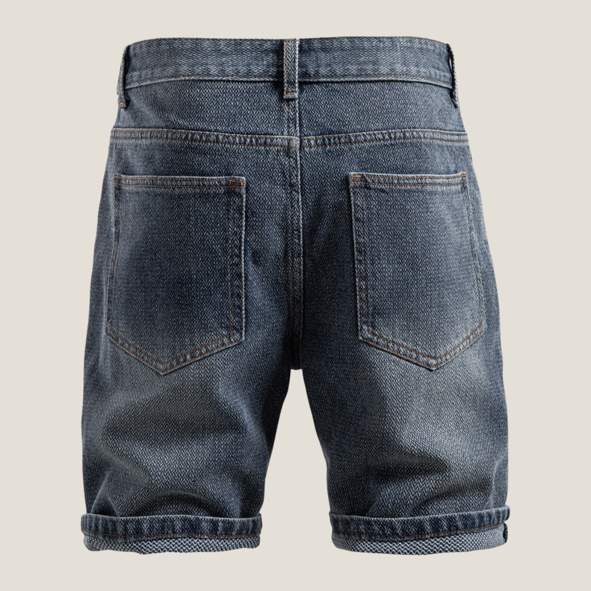 Men's Casual Denim Rolled Hem Shorts