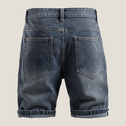 Men's Casual Denim Rolled Hem Shorts