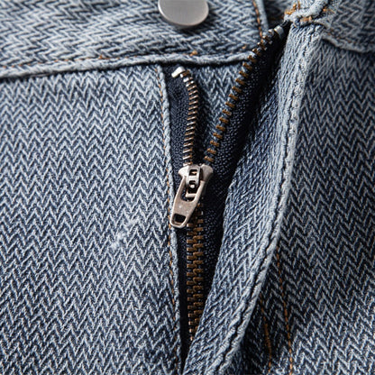 Men's Casual Denim Rolled Hem Shorts