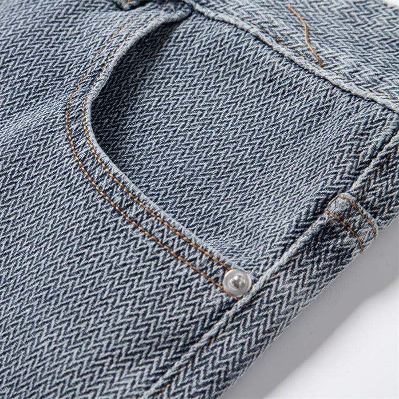 Men's Casual Denim Rolled Hem Shorts
