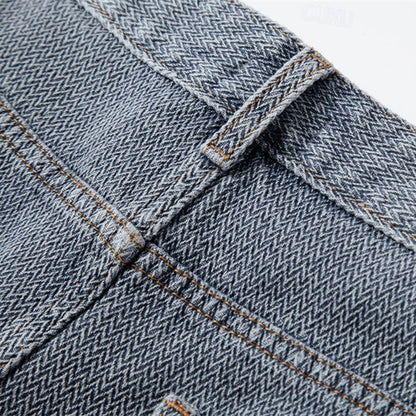 Men's Casual Denim Rolled Hem Shorts