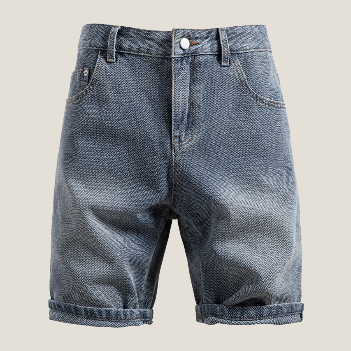 Men's Casual Denim Rolled Hem Shorts