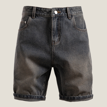 Men's Casual Denim Rolled Hem Shorts