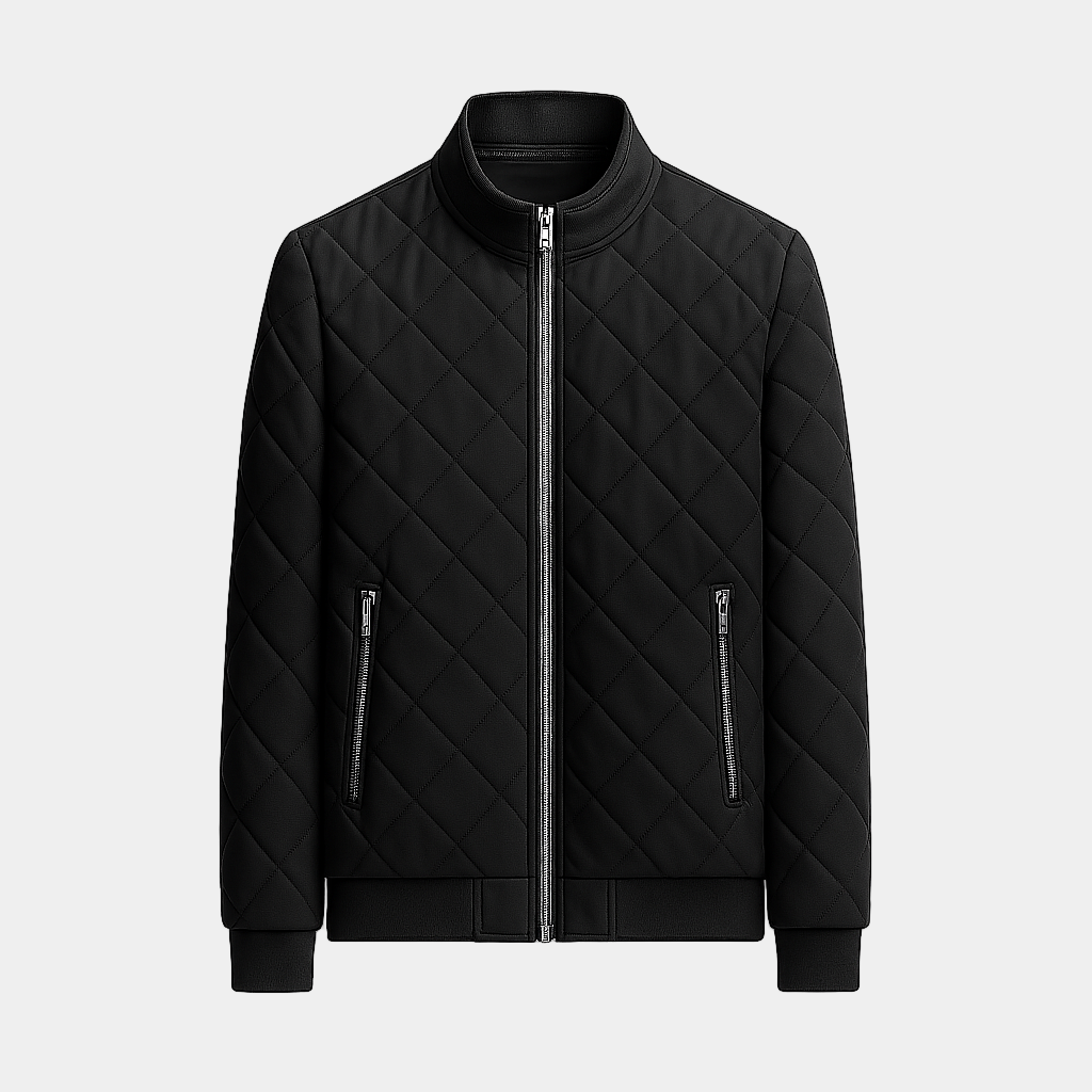 Comfortable Quilted Bomber Jacket - Lightweight Warm Coat - OutfitLondon