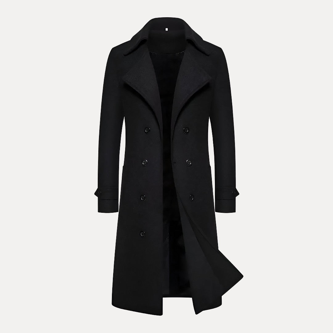 Men's Traditional Long Wool Overcoat