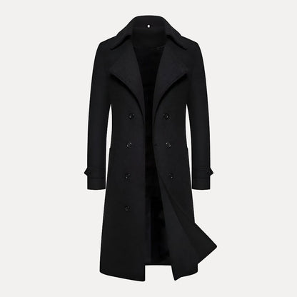 Men's Traditional Long Wool Overcoat