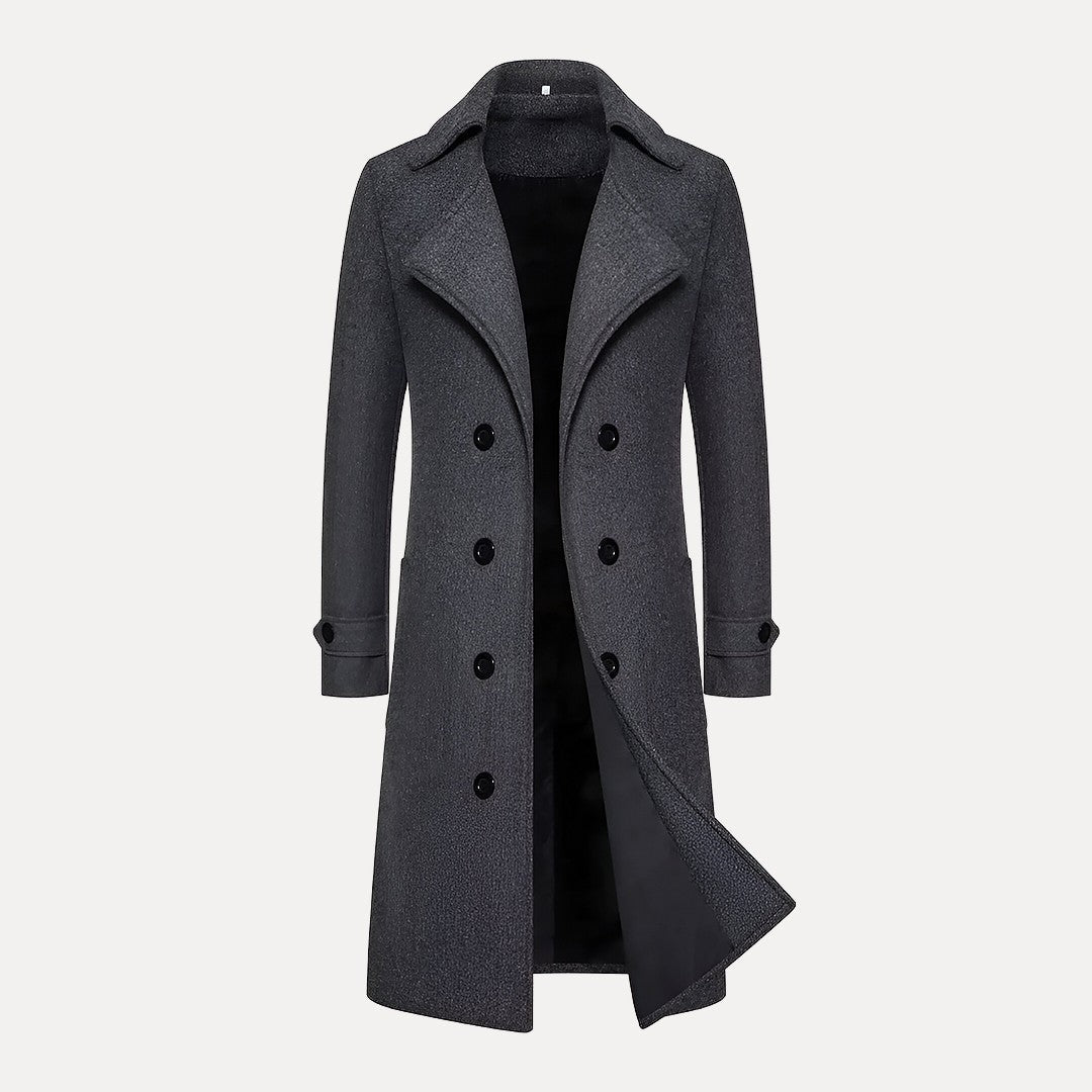 Men's Traditional Long Wool Overcoat