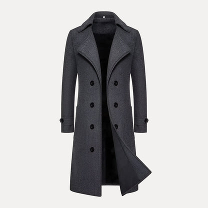 Men's Traditional Long Wool Overcoat