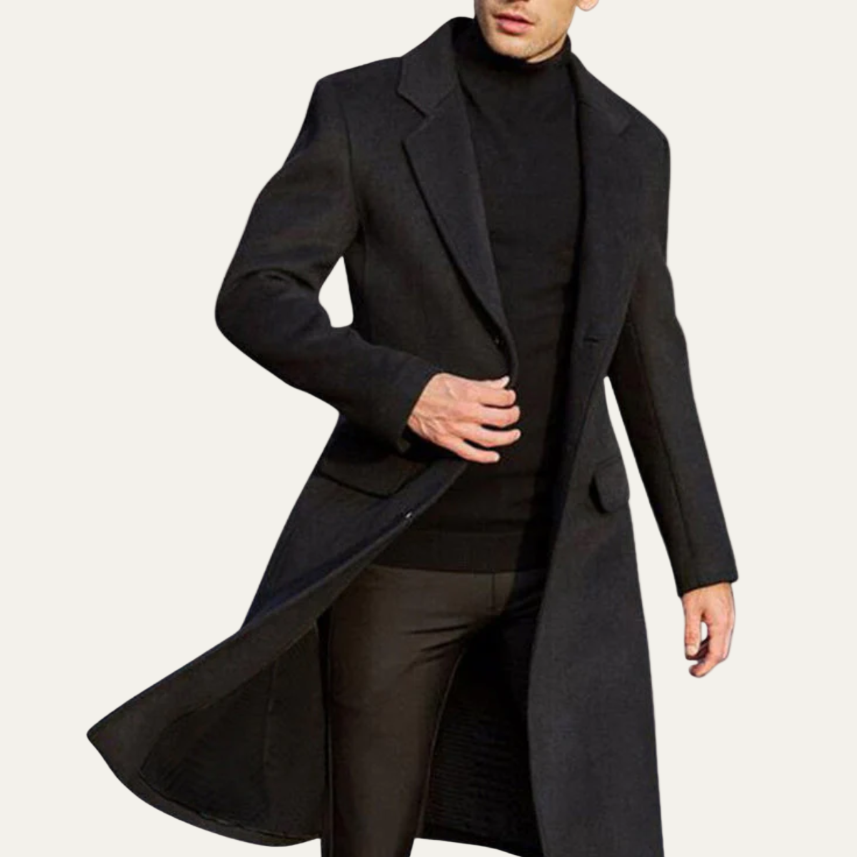 Men's Traditional Wool Trench Coat - OutfitLondon