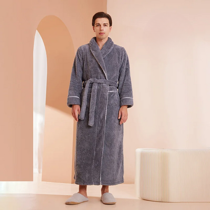 Soft Plush Robe with Hood – Warm Fleece Bathrobe for Women