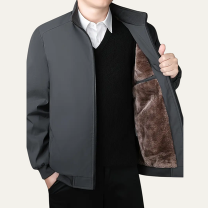 Relaxed Fit Zip Up Bomber Jacket