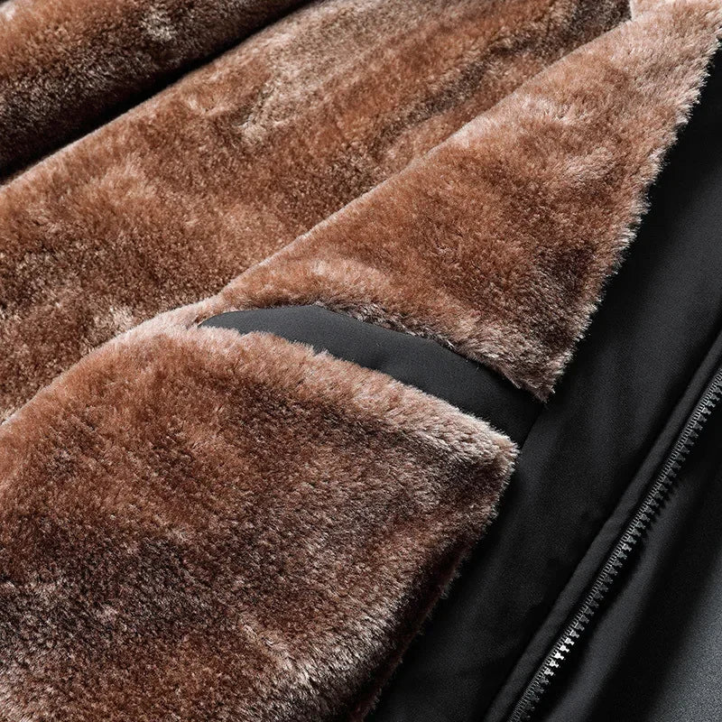 Warm Faux Fur Hooded Bomber Jacket