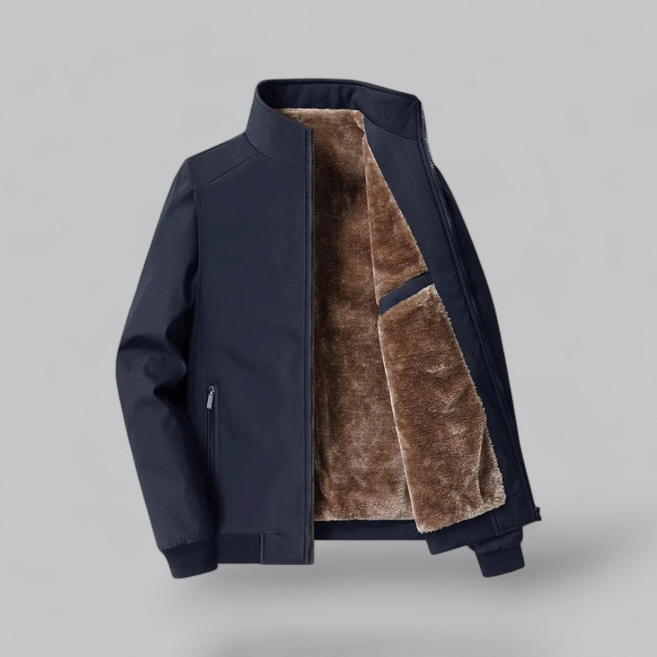 Warm Faux Fur Hooded Bomber Jacket