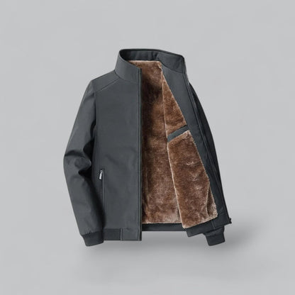 Warm Faux Fur Hooded Bomber Jacket