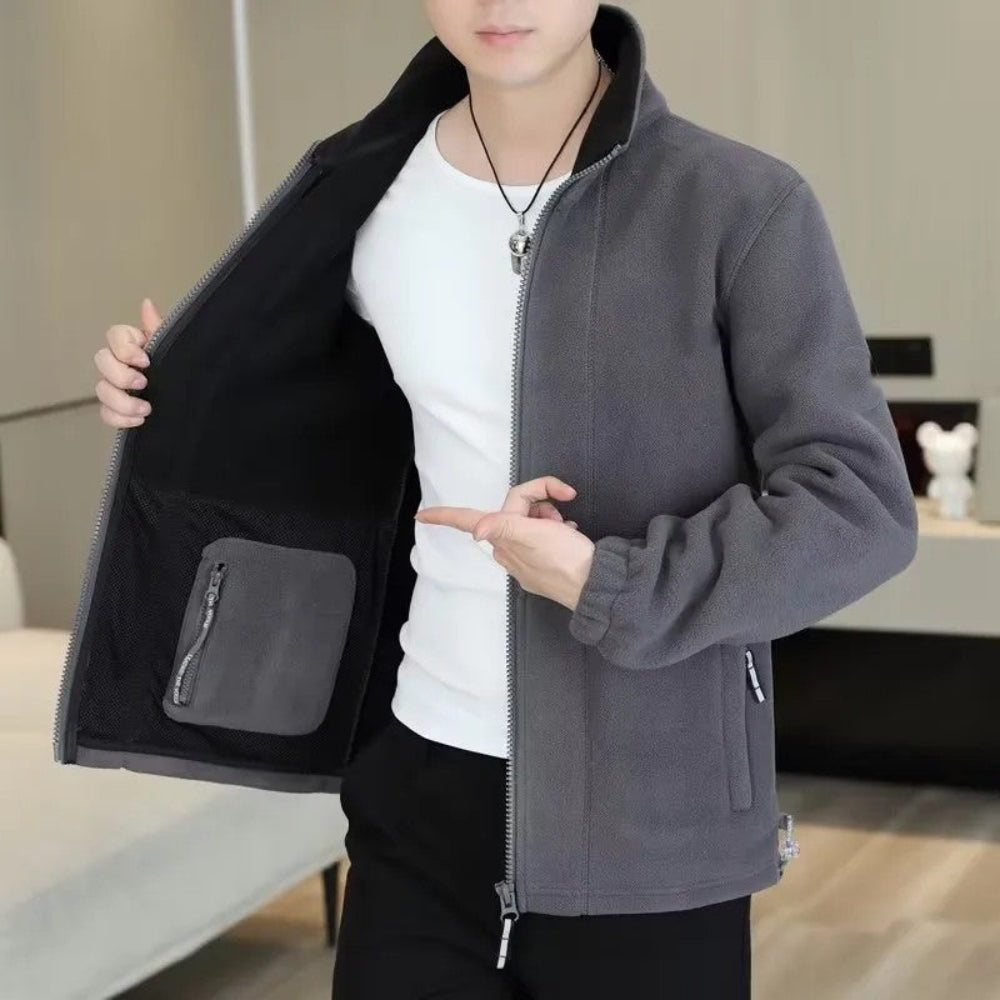 Warm Waterproof Men's Fleece Zip Jacket - OutfitLondon