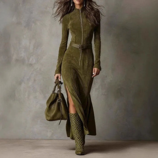 Women's Elegant Maxi Dress with Side Slit