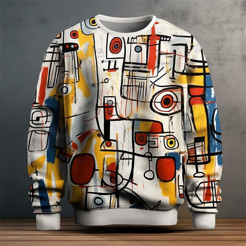 Trendy Mens Printed Crew Neck Sweater - OutfitLondon